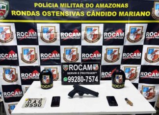 PMAM detém sete pessoas envolvidas em roubo e posse ilegal de arma de fogo