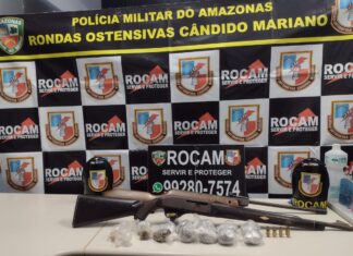 PMAM prende três homens por tráfico de drogas e porte ilegal de arma de fogo