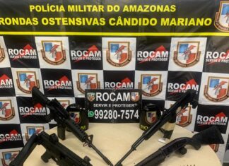 Em ações nas zonas norte e leste, PMAM apreende seis armas de grosso calibre e prende três homens