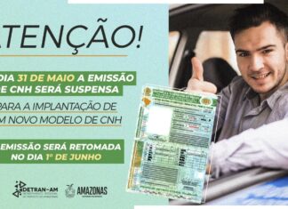 Detran Amazonas suspenderá emissões de CNH no dia 31