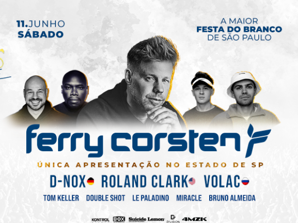 Ferry Corsten, ícone do Trance internacional, se apresenta na Sirius White em data única em São Paulo