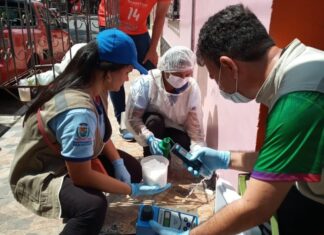 Em Parintins, a FVS- RCP realiza ação de monitoramento da qualidade de água para o Festival Folclórico