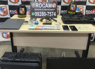 PMAM prende quatro pessoas por porte ilegal de arma de fogo e tráfico de drogas