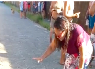 Imagens Fortes – Mulher reage a assalto, atira contra criminoso e ora pela vida dele; Vídeo