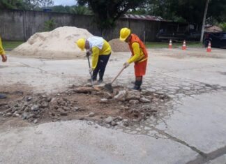 Reeducandos do Trabalhando a Liberdade realizam obras de manutenção no Centro Integrado de Segurança de Tabatinga