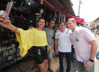 Wilson Lima e Marcos Rotta garantem reforma da Feira do Manoa, em caminhada na zona norte