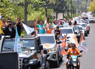 Carreata em apoio a Daniel Almeida invade as ruas de Manaus