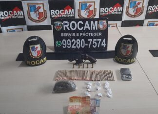 PMAM detém homem por porte ilegal de arma de fogo e tráfico de entorpecentes
