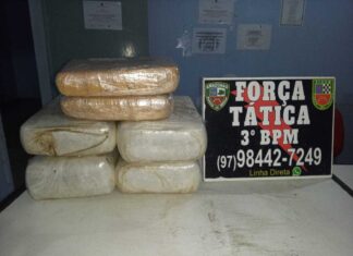 PMAM apreende entorpecentes em uma embarcação de Japurá para Tefé