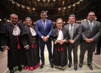 Na posse da nova diretoria do TJAM, Wilson Lima destaca a importância da harmonia entre os poderes