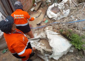 Prefeitura de Manaus atua em serviços de contenção de rip-rap no bairro Nova Vitória