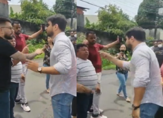 Vídeo : No Belvedere, instalação do ‘SMC’ gera confusão entre deputado e funcionário da Amazonas Energia