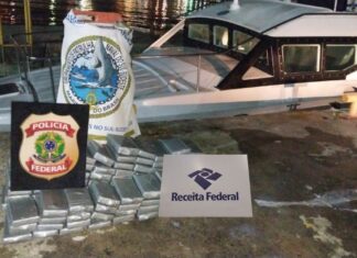 Operação conjunta entre Receita Federal, Polícia Federal e Marinhal apreende 117 kg de cocaína em carga de celulose