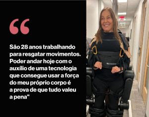 Mara Gabrilli testa exoesqueleto para pessoas com deficiência