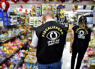 Ipem-AM recolhe 1.289 brinquedos em fiscalização no comércio de Manaus