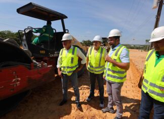 Wilson Lima vistoria obras de construção do Complexo Viário Anel Leste
