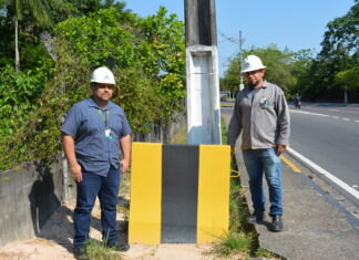 Amazonas Energia tenta conter batidas de veículos em postes com a instalação de defensas