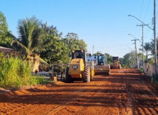 Governo do Amazonas avança na obra de pavimentação do sistema viário da comunidade Novo Céu, em Autazes