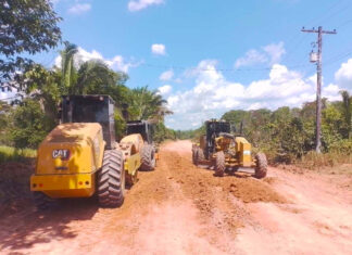 Manaquiri: Governo do Amazonas realiza pavimentação do Ramal do Barro Alto
