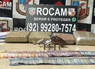 PMAM prende homem com quatro tabletes de maconha e arma de fogo