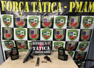 PMAM prende trio e apreende adolescente com armas de fogo em Manaus