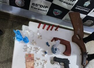 Em Carauari, PC-AM e PMAM prendem homem por tráfico de drogas e posse ilegal de arma de fogo