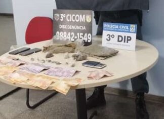 Polícias Civil e Militar prendem homem em posse de maconha, oxi, balança de precisão e dinheiro no Japiim