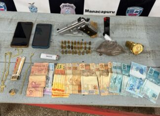 Após denúncias, a Polícia Civil prende homem em Manacapuru com entorpecentes, arma de fogo e munições