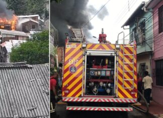 Incêndio atinge casas de madeira em comunidade do Centro de Manaus