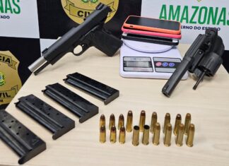 Em Manaus, Polícia Civil prende foragido da Justiça do Pará com armas de fogo e munições