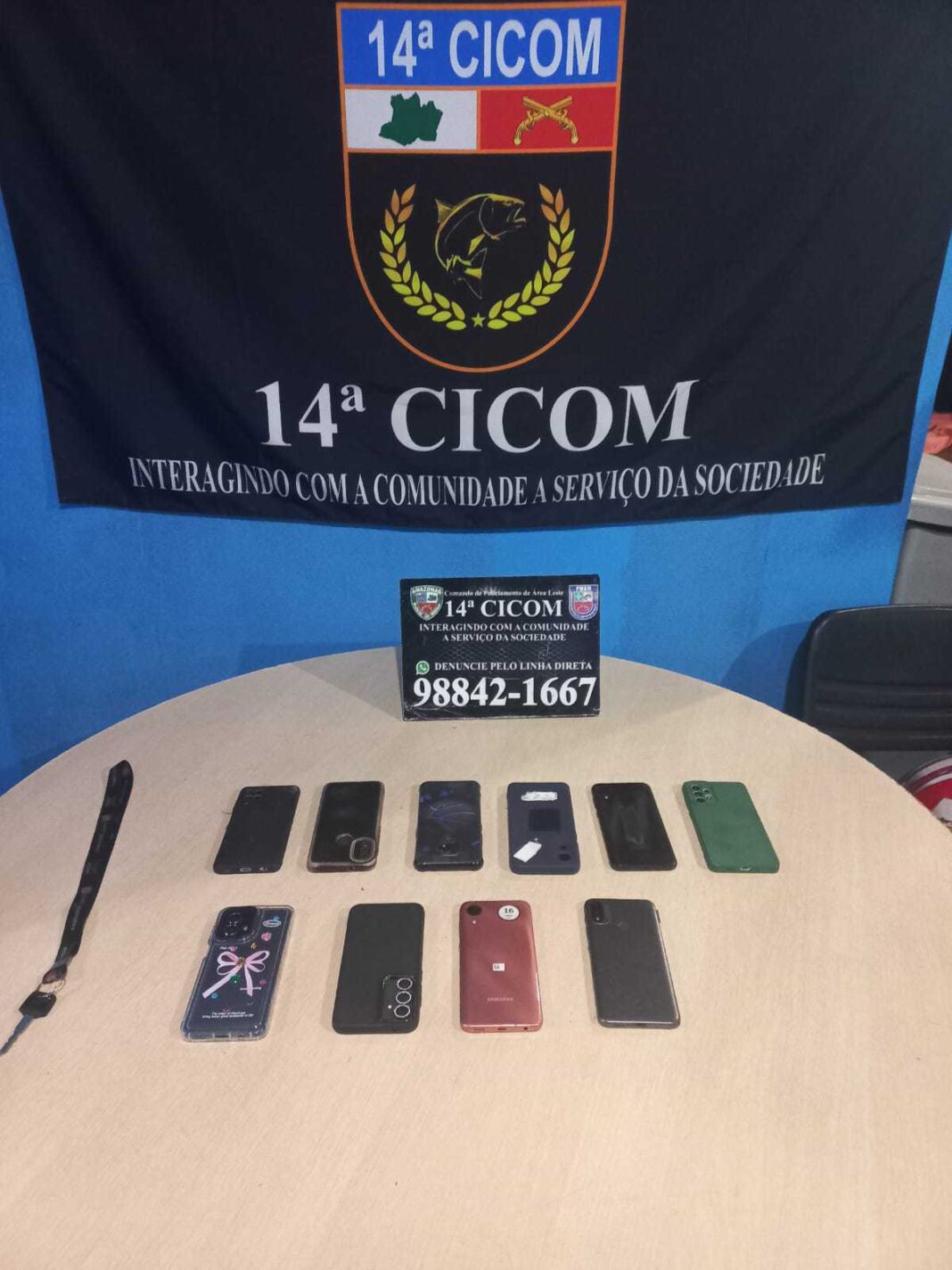 PMAM_14ª CICOM RECUPERA 10 APARELHOS ROUBADOS NA ZONA NORTE_FOTO_DIVULGAÇÃO_PMAM