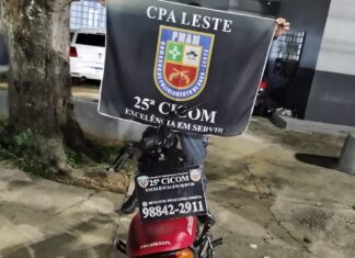 Polícia Militar do Amazonas recupera motocicleta com restrição de furto