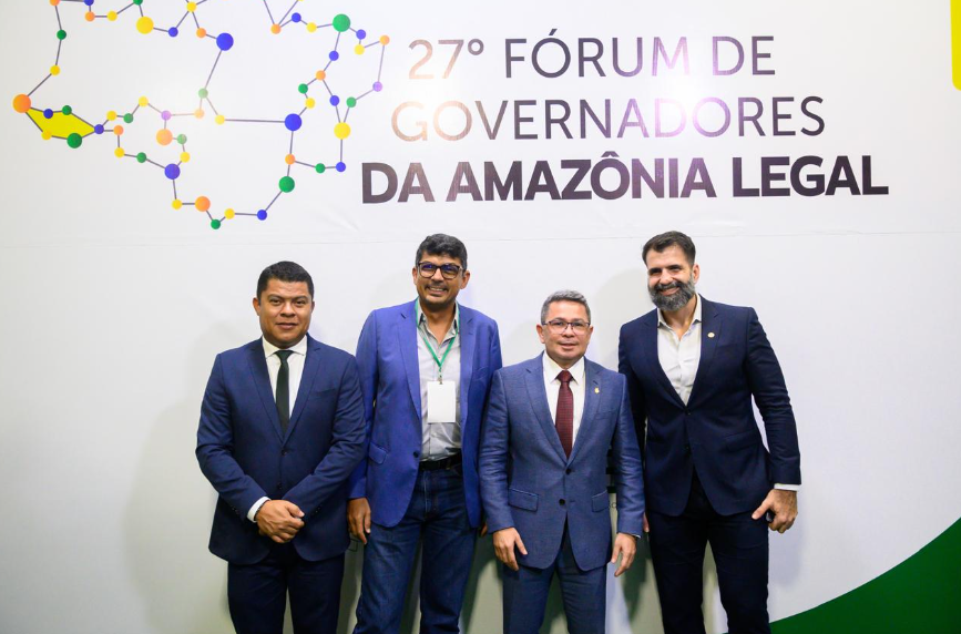 Forum de Governadores_Tadeu de Souza e secretários estaduais Eduardo Taveira (Meio Ambiente), Daniel Borges (Produção Rural) e Marcos Apolo Muniz (Cultura e Economia Criativa)