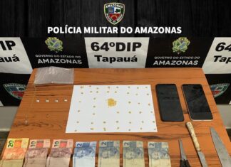 PMAM apreende adolescente e mais dois homens suspeitos de envolvimento com o tráfico de drogas em Tapauá