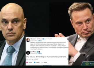 Elon Musk responde ao Ditador Moraes no X e questiona “censura” no Brasil