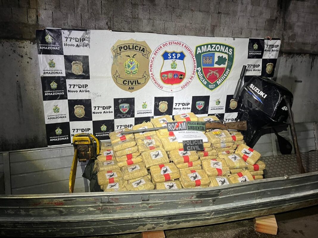 Base Arpão 2 Dois homens são presos pelas Forças de Segurança com 260 kg de entorpecentes nas proximidades de Novo Airão_FOTO_DIVULGAÇÃO_SSP-AM