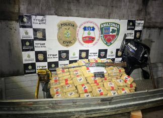 Base Arpão 2: Dois homens são presos pelas Forças de Segurança com 260 kg de entorpecentes nas proximidades de Novo Airão