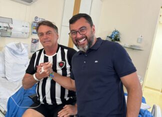 Wilson Lima visita Jair Bolsonaro no Hospital em Manaus
