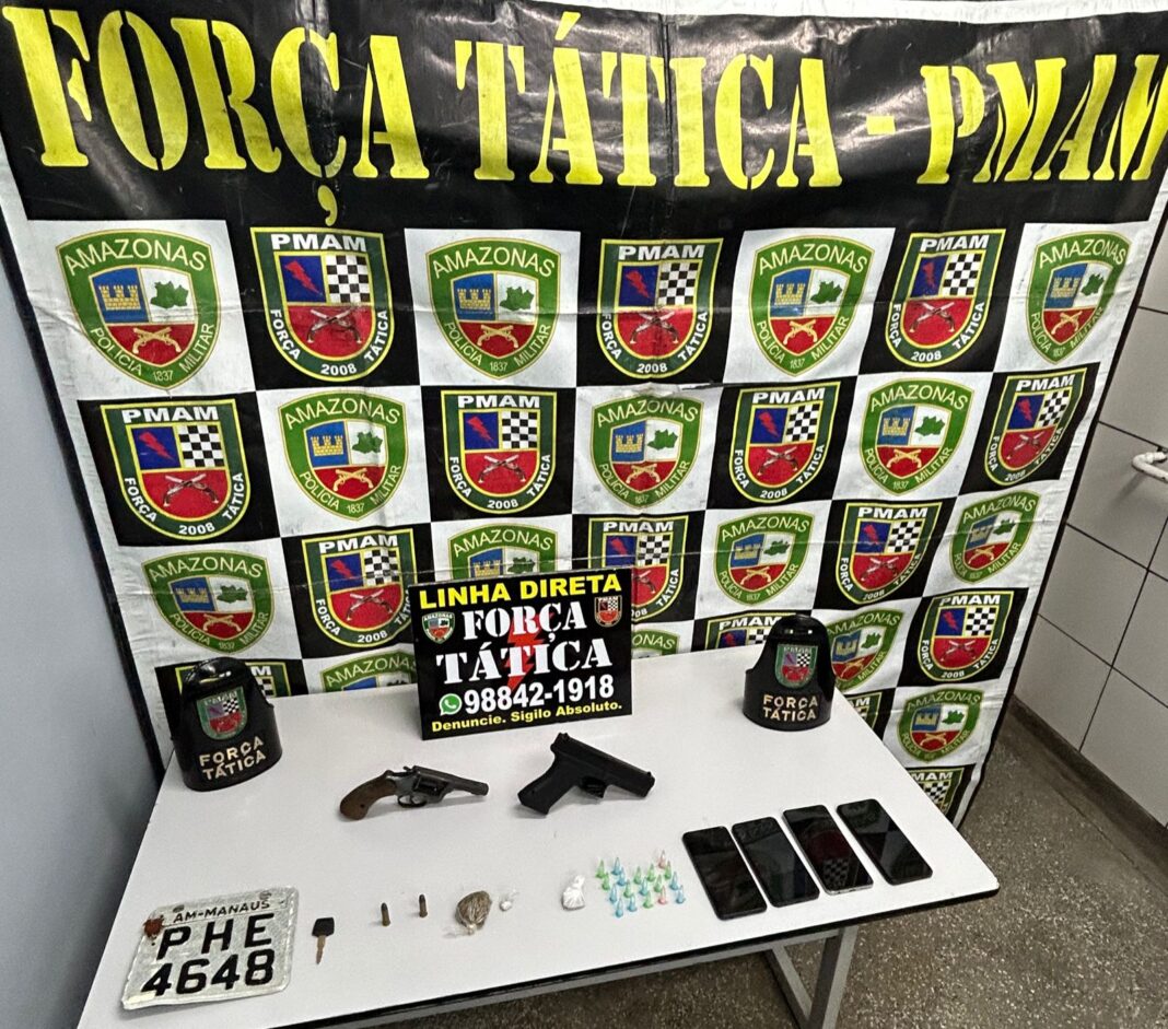 PMAM_FORÇA TÁTICA_PMAM PRENDE TRES PESSOAS POR TRAFICO DE DROGAS E PORTE ILEGAL DE ARMA DE FOGO_FOTO DIVULGAÇÃO_PMAM.jpeg