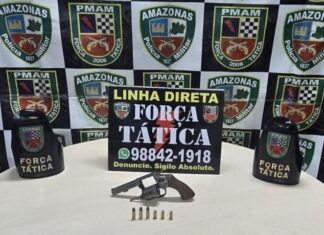 Polícia Militar do Amazonas apreende arma de fogo e munições durante incursão