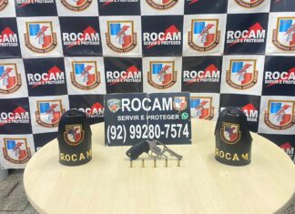 Polícia Militar do Amazonas prende dois homens por tráfico de drogas e porte ilegal de arma de fogo