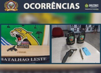 PMAM prende dois homens por porte ilegal de arma de fogo em ações na zona leste