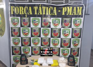 Polícia Militar do Amazonas prende dupla com cinco tabletes de entorpecentes durante patrulhamento, na zona leste