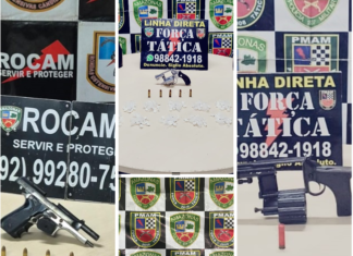 Polícia Militar do Amazonas apreende quatro armas de fogo e prende um homem