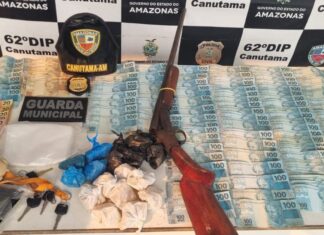 Em Canutama, PC-AM, PMAM e GCM prendem trio com drogas, dinheiro e motocicletas provenientes do tráfico de drogas