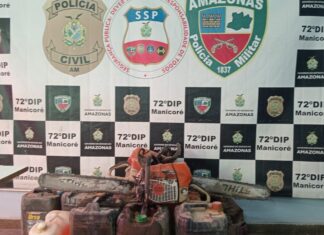 Combate ao crime ambiental: Em Manicoré, PC-AM prende cinco indivíduos por extração ilegal de madeira
