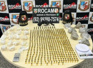 Polícia Militar do Amazonas prende homem com arma de fogo, entorpecentes e mais de 500 munições