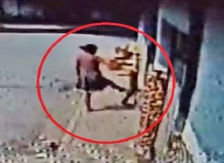 Vídeo: Mãe presa após chutar a própria filha em via pública no Jorge Teixeira