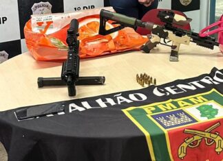 Polícia Militar do Amazonas prende casal com submetralhadoras na zona centro-sul de Manaus