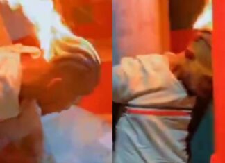 IMAGENS FORTES! Homem tem cabeça incendiada após ser acusado de roubo, veja o vídeo